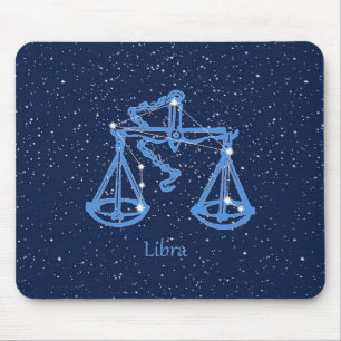 Tapis De Souris Constellation de la Balance et signe du zodiaque a