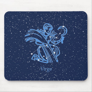 Tapis De Souris Constellation de la Vierge et signe du zodiaque av