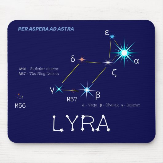 Tapis De Souris Constellation de l'hémisphère Nord Lyra (Devant)