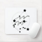 Tapis De Souris constellation de zodiac Aquarius noir et argent (Avec souris)