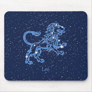 Tapis De Souris Constellation du Lion et signe du zodiaque avec de