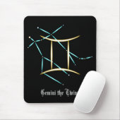 Tapis de souris constellation du zodiaque Gémeaux (Avec souris)