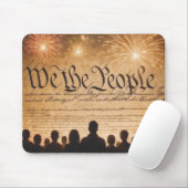 Tapis De Souris Constitution des États-Unis avec feux d'artifice (Avec souris)