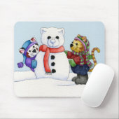 Tapis De Souris Construction d'un chat Mousepad de neige (Avec souris)