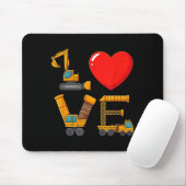 Tapis De Souris Construction Valentine Love Spelled With Trucks Ex (Avec souris)