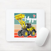 Tapis De Souris Construction Vehicles Valentines Hearts Excavator (Avec souris)