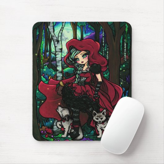 Tapis De Souris Conte de fées rouge Mousepad de capuchon (Avec souris)