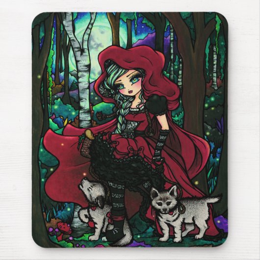Tapis De Souris Conte de fées rouge Mousepad de capuchon (Devant)