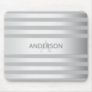 Tapis De Souris Contemporain Faux Argent Ombre Gris