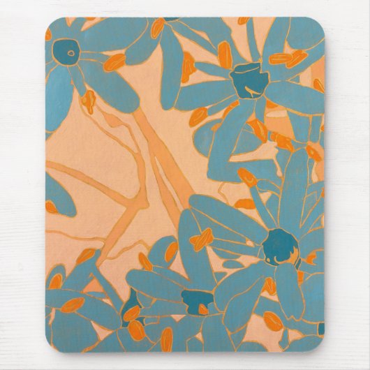 Tapis De Souris Contemporary Leaf Design in Peach (Devant)