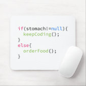 Tapis De Souris Continuez à coder ou commandez la nourriture (Avec souris)