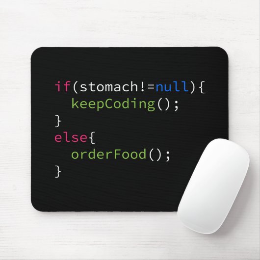 Tapis De Souris Continuez à coder ou commandez la nourriture (Avec souris)