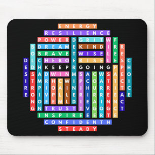 Tapis De Souris Continuez à faire Motivational Word Recherche Cerc