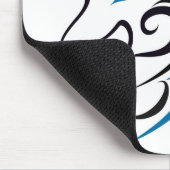 Tapis De Souris Contour bleu et noir de tête de loup (Coin)