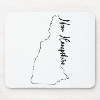 Tapis De Souris Contour d'état du New Hampshire avec le manuscrit