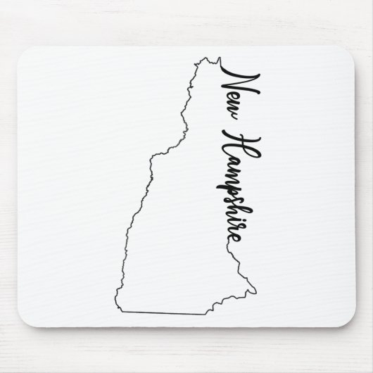 Tapis De Souris Contour d'état du New Hampshire avec le manuscrit (Devant)