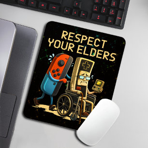 Tapis De Souris Contrôle de jeu rétro drôle de respect pour vos aî