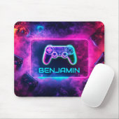 Tapis De Souris Contrôleur cool Neon Gamer personnalisé (Avec souris)