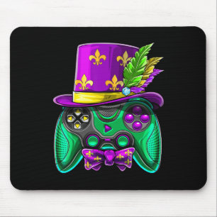 Tapis De Souris Contrôleur de jeu vidéo Mardi Gras Jester Casquett