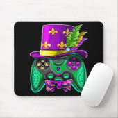 Tapis De Souris Contrôleur de jeu vidéo Mardi Gras Jester Casquett (Avec souris)