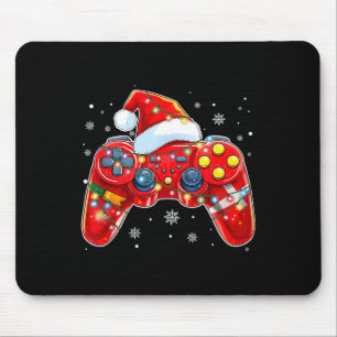 Tapis De Souris Contrôleur de jeu vidéo Noël Santa Hat Gamer Bo