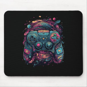 Tapis De Souris Contrôleur Jeu Rave Gamer Nerd Jeu Pc Abstrait