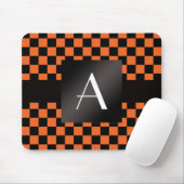 Tapis De Souris Contrôleurs oranges et noirs de monogramme (Avec souris)