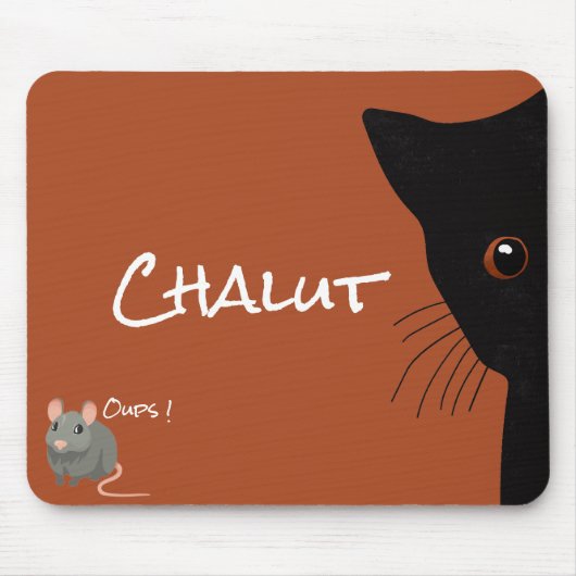 Tapis De Souris conversation noir et souris (Devant)