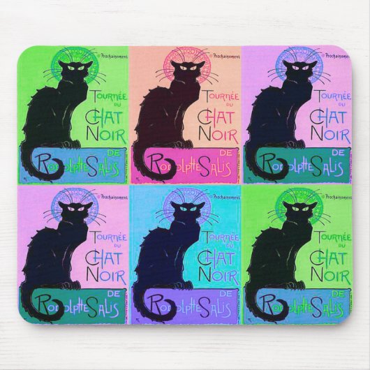 Tapis De Souris Conversations Noir (chats noirs) (Devant)