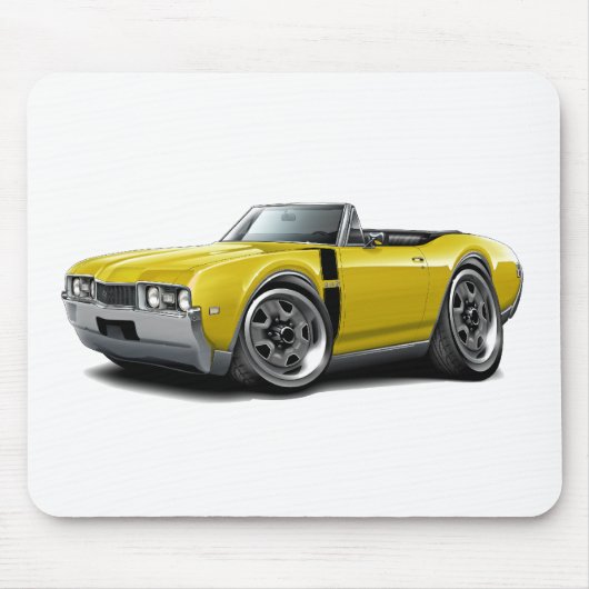 Tapis De Souris Convertible 1968 Jaune-Noir d'Olds 442 (Devant)
