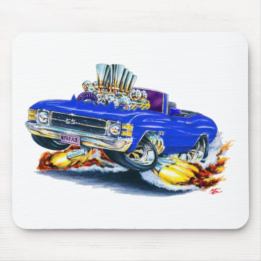 Tapis De Souris Convertible 1971-72 bleu de Chevelle (Devant)