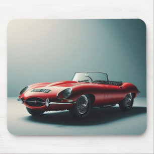 Tapis De Souris Convertible Jaguar de type E (rouge)