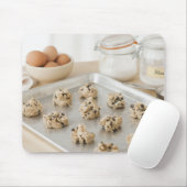 Tapis De Souris Cookies crus sur plateau à cuisson (Avec souris)