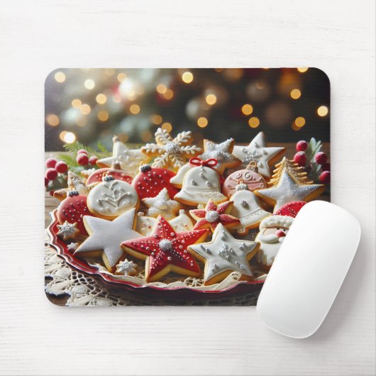 Tapis De Souris Cookies de Noël (Avec souris)