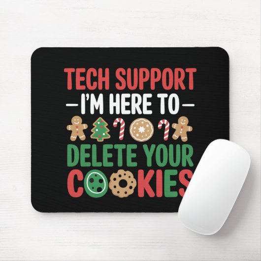 Tapis De Souris Cookies de Noël drôles de support technique de tra (Avec souris)