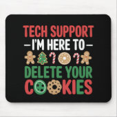 Tapis De Souris Cookies de Noël drôles de support technique de tra (Devant)