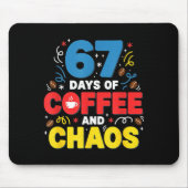 Tapis De Souris Cool 67 Days Of Coffee Teacher Retro Vibes School  (Devant)