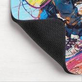 Tapis De Souris Cool Abstrait skateboarder guitariste (Coin)