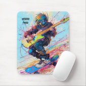 Tapis De Souris Cool Abstrait skateboarder guitariste (Avec souris)