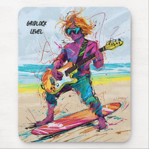 Tapis De Souris Cool Abstraite carte de réveil animé guitariste mo