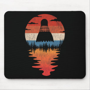 Tapis De Souris Cool Badminton Retro Style coucher de soleil Vinta