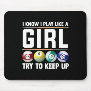 Tapis De Souris Cool Billard Art Pour Femmes Joueuse De Billard 8