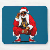 Tapis De Souris Cool Black Man Santa Claus Christmas African Ameri (Devant)