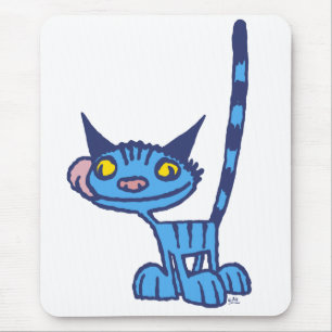 Tapis De Souris Cool Bleu Cat dessin animé mousepad
