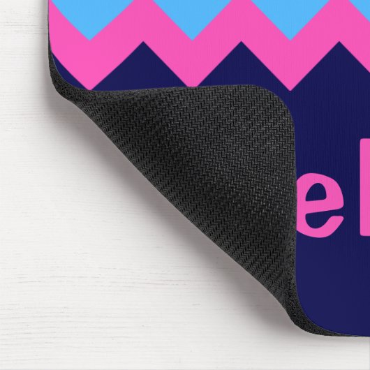 Tapis De Souris Cool bleu rose Chevron Monogram Mousepad (Coin)