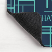 Tapis De Souris Cool Blue Geometric Grid Pattern Personalised (Coin)