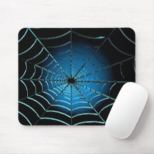 Tapis De Souris Cool Blue Spider Web (Avec souris)