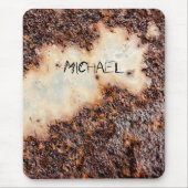 Tapis De Souris Cool brun rouille texture métallique Votre nom (Devant)