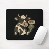 Tapis De Souris Cool Cash Vache Bruh Sungles Argent Drôle Animal V (Avec souris)