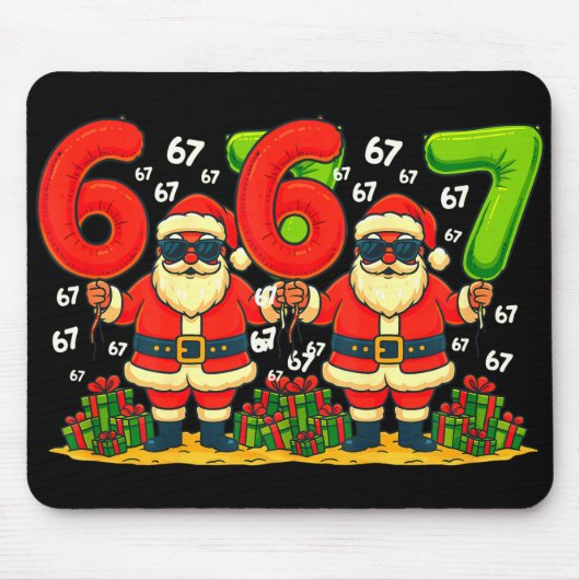 Tapis De Souris Cool Christmas Six Seven Santa Claus 6 7 Funny Gen (Devant)